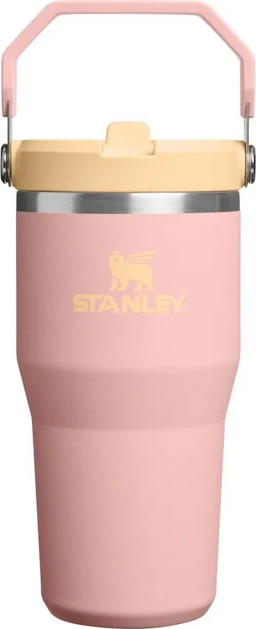 Broskvová termoska z nerezové oceli 600 ml IceFlow™ Flip Straw 2.0 Tumbler Peach Rose – Stanley
