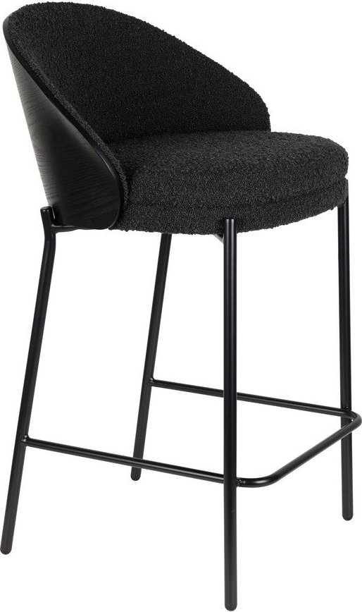 Černá čalouněná barová židle (výška sedáku 65 cm) Rodin – Dutchbone Dutchbone