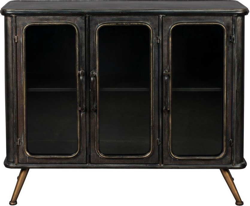 Černá kovová vitrína 100x80x37 cm Denza – Dutchbone Dutchbone