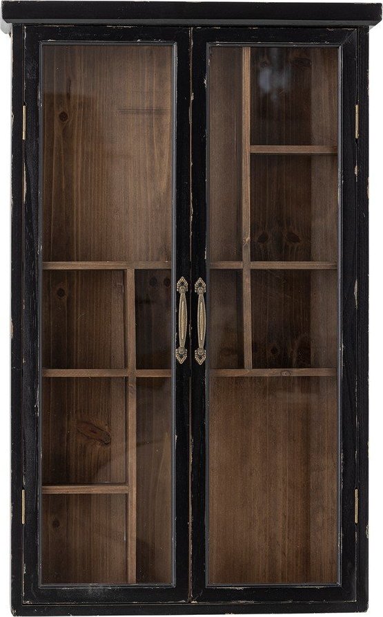 Černá závěsná vitrína z jedlového dřeva 50x80x14 cm Hazem – Bloomingville Bloomingville