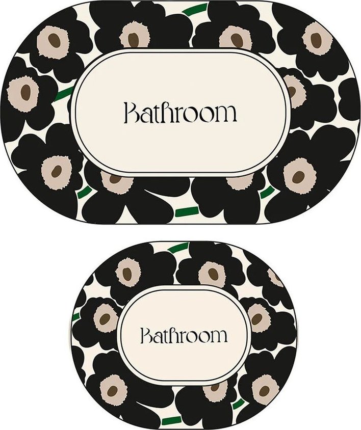 Černé/béžové koupelnové předložky v sadě 2 ks 60x100 cm Oweld – Foutastic Foutastic