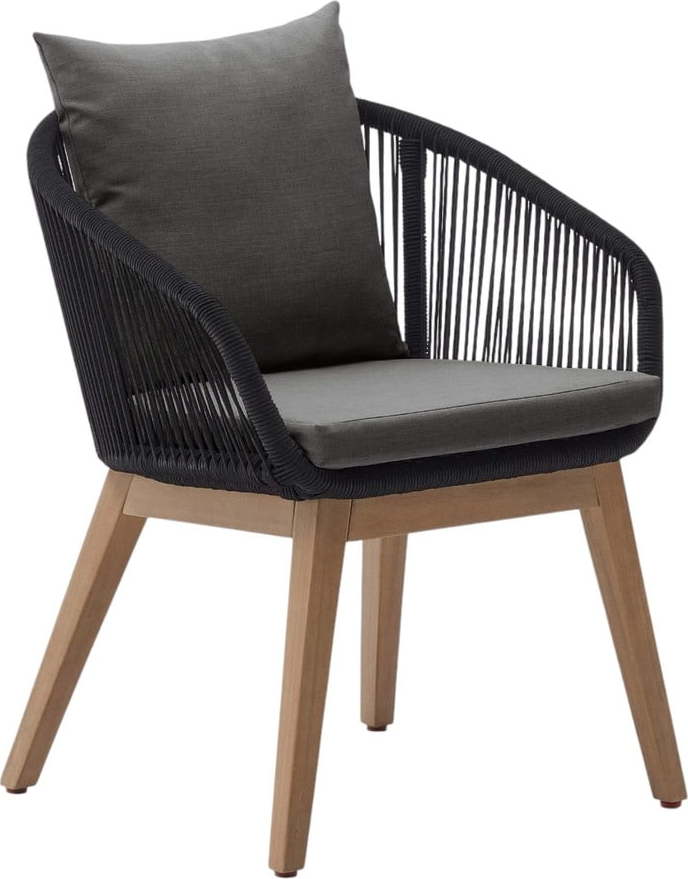 Černé dřevěné zahradní křeslo Portalo – Kave Home Kave Home