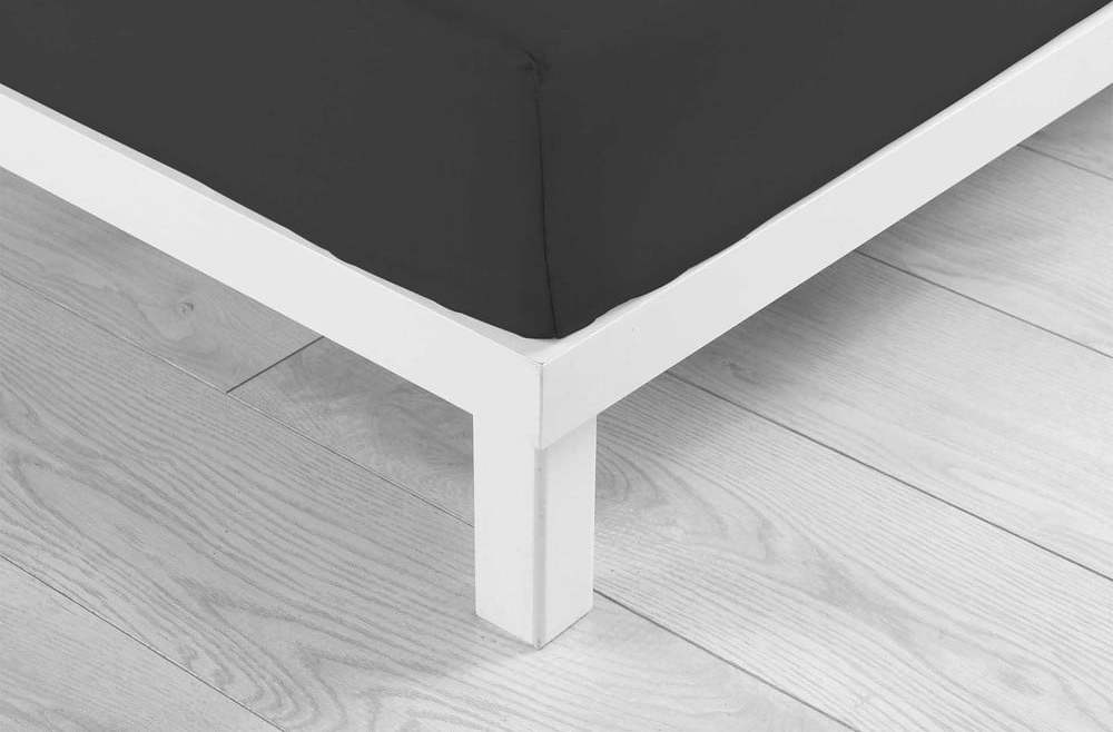 Černé napínací bavlněné prostěradlo 90x190 cm Lina – douceur d'intérieur Douceur d intérieur