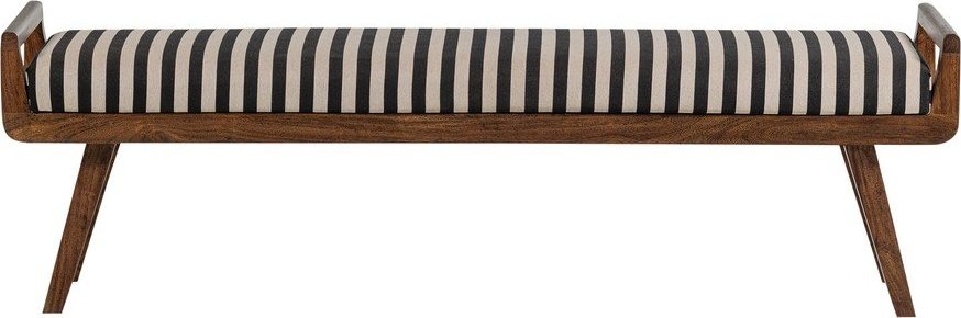 Černobílá dřevěná/polstrovaná lavice Valo – WOOOD WOOOD