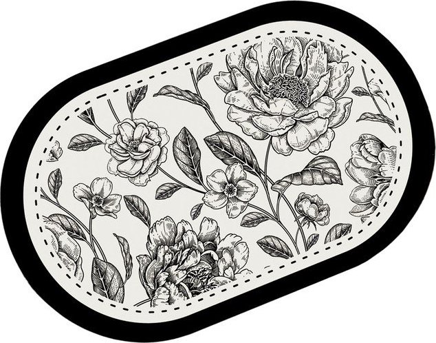 Černobílá koupelnová předložka 60x100 cm Rasse – Foutastic Foutastic