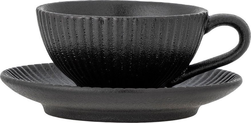 Černý keramický šálek na cappuccino 200 ml Neri – Bloomingville Bloomingville