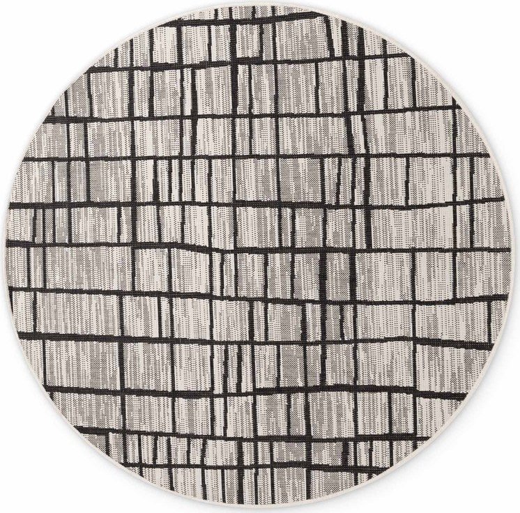 Černý/krémový kulatý vnitřní a venkovní koberec ø 160 cm Haringey Crouch – Ted Baker Ted Baker