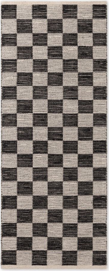 Černý/krémový oboustranný/ručně tkaný běhoun s příměsí juty 80x200 cm Rex – Hanse Home Hanse Home