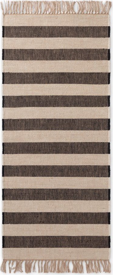 Černý/krémový oboustranný/ručně tkaný jutový běhoun 80x200 cm Playa – Hanse Home Hanse Home