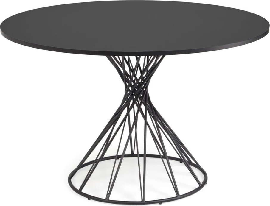 Černý kulatý jídelní stůl s černou deskou ø 120 cm Niut – Kave Home Kave Home