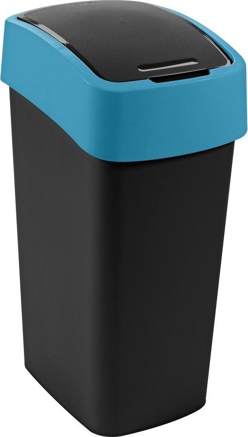 Černý/modrý plastový odpadkový koš na tříděný odpad 45 l Flip Bin – Curver Curver