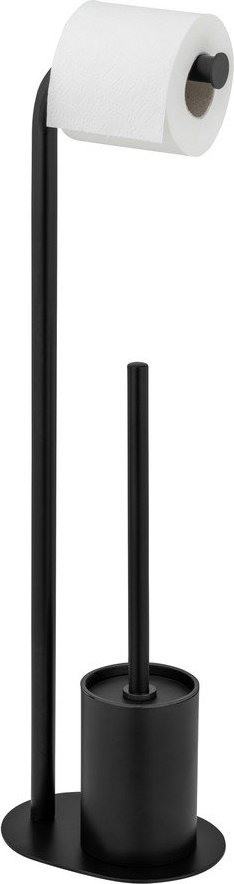 Černý ocelový stojan na toaletní papír se štětkou Levante – Wenko WENKO