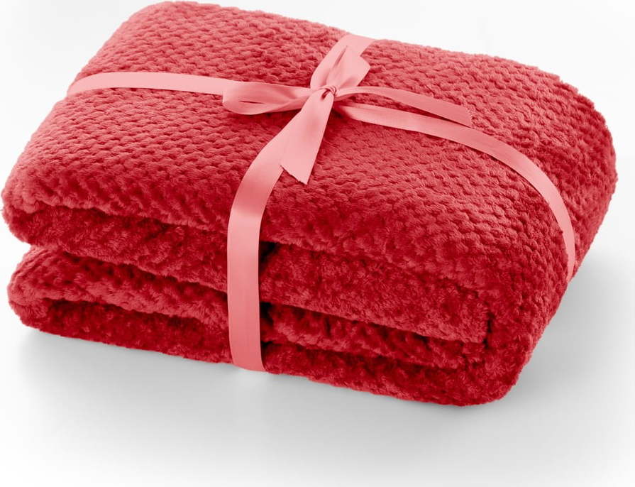 Červená deka z mikrovlákna DecoKing Henry