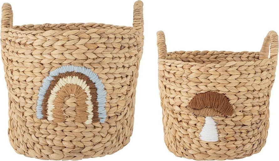 Dětské koše na hračky v sadě 2 ks z vodního hyacintu v přírodní barvě ø 32x32 cm Agnes – Bloomingville Mini Bloomingville Mini