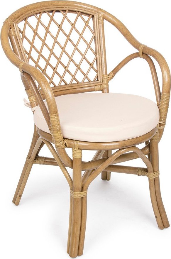 Dřevěná/ratanová zahradní židle v přírodní barvě Athina – Bizzotto Bizzotto
