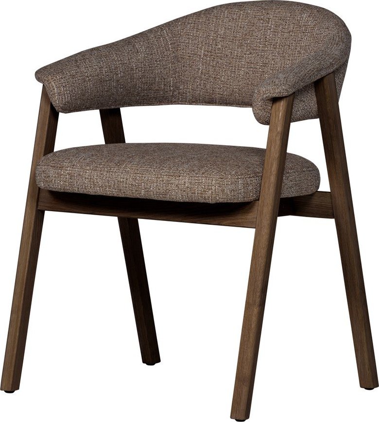 Hnědá čalouněná jídelní židle s područkami Tunar – WOOOD WOOOD