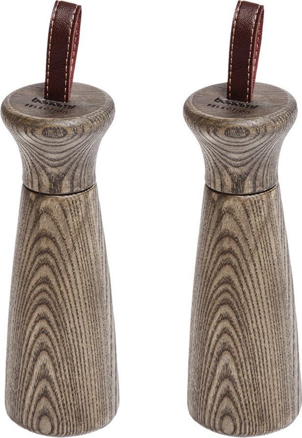 Hnědá dřevěná sada mlýnků na pepř a sůl 2 ks – Bonami Selection Bonami Selection
