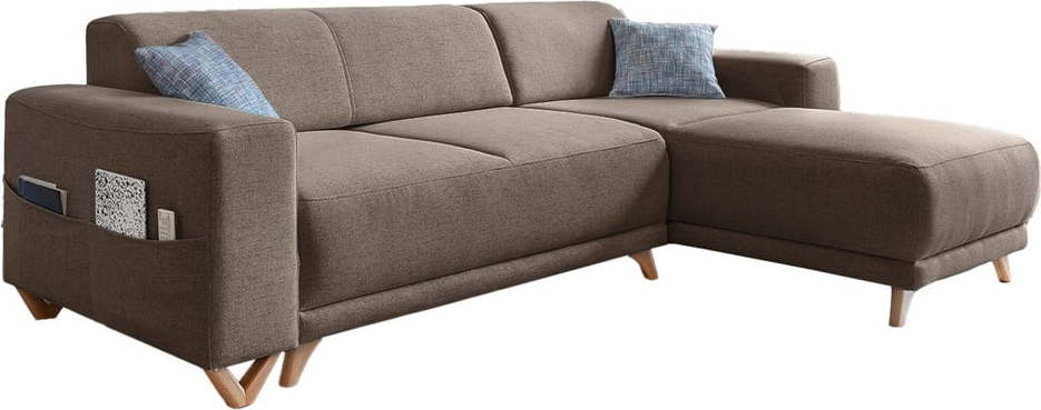 Hnědá rozkládací/s úložným prostorem rohová pohovka Classy Sophie - II. jakost – Miuform Miuform