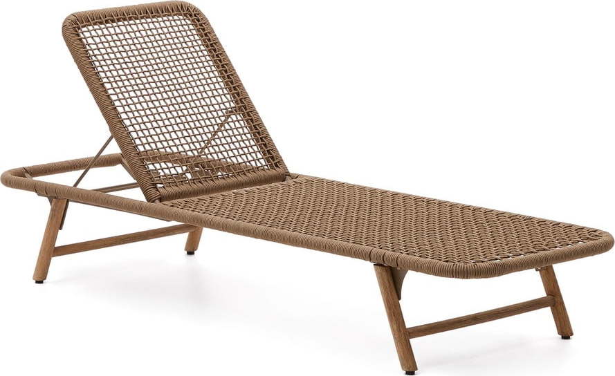 Hnědé dřevěné/kovové zahradní lehátko Dandara – Kave Home Kave Home