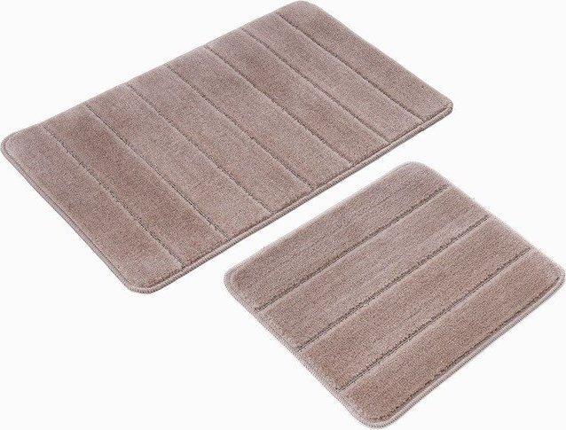 Hnědé koupelnové předložky v sadě 2 ks 50x80 cm Yeni Cizgli – Foutastic Foutastic