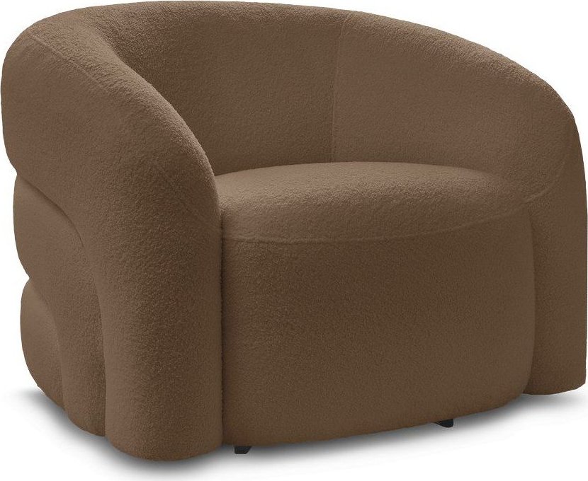 Hnědé otočné křeslo z textilie bouclé Elina – Bobochic Paris Bobochic Paris