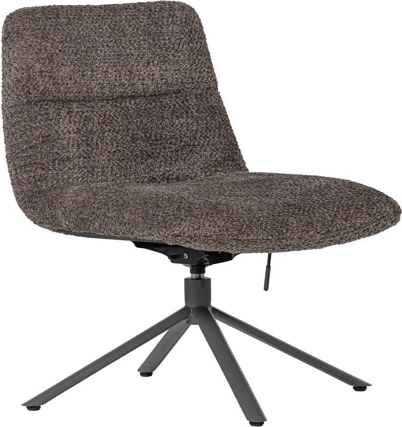 Hnědé otočné křeslo z textilie bouclé Soren – WOOOD WOOOD