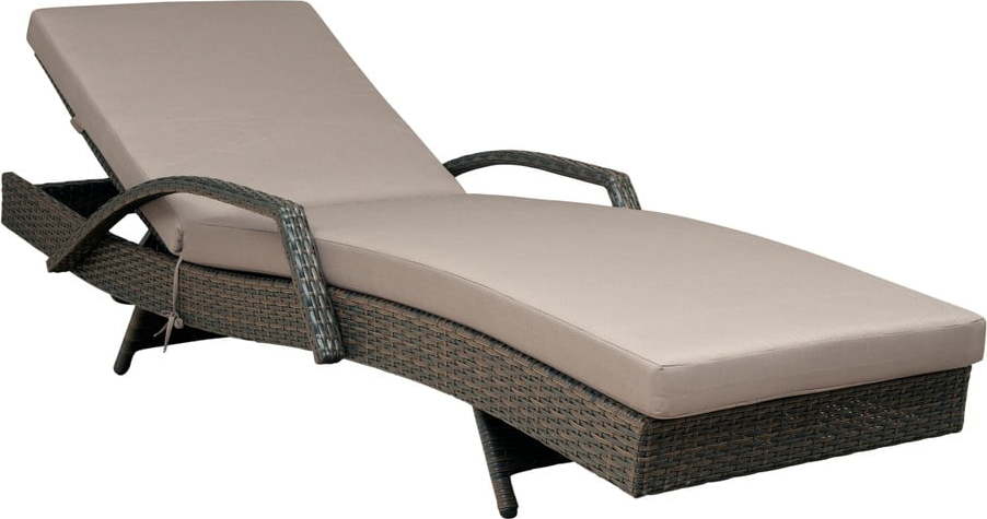 Hnědo-béžové zahradní lehátko z umělého ratanu Redondo – Unique Furniture Unique Furniture