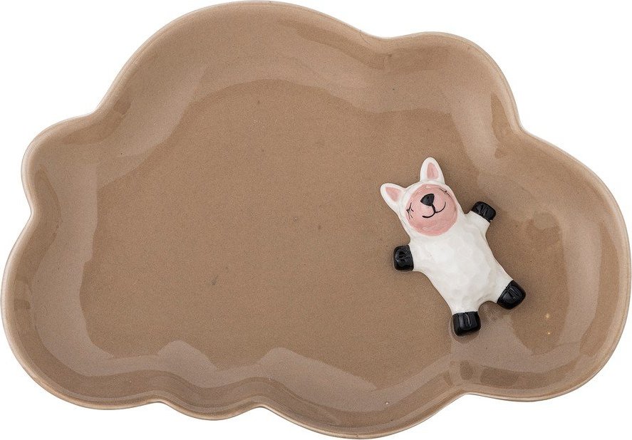 Hnědý dětský talíř z kameniny 14x20 cm Dolly – Bloomingville Mini Bloomingville Mini