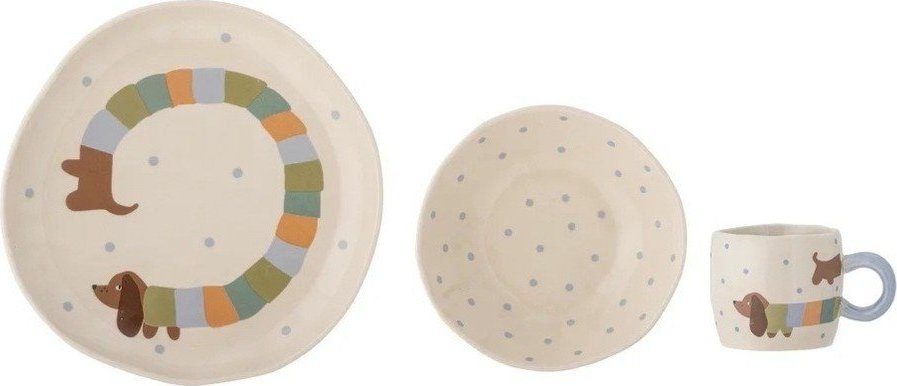 Kameninová dětská jídelní sada 3 ks Charlie – Bloomingville Mini Bloomingville Mini