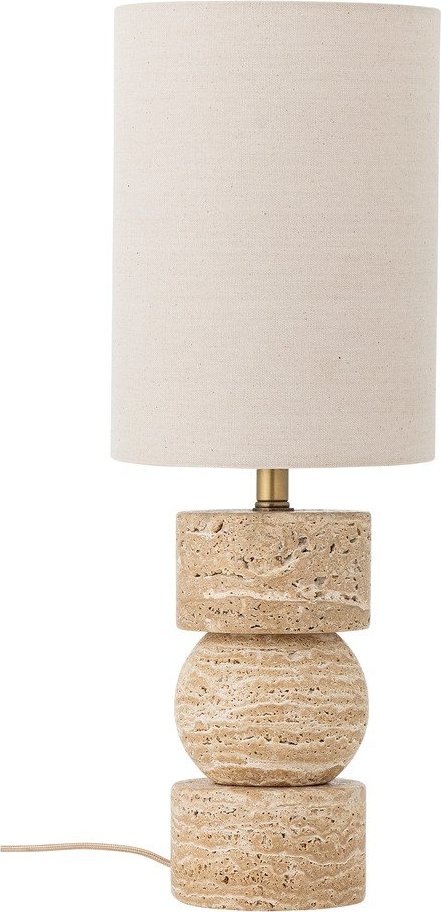 Kamenná stolní lampa v přírodní barvě s textilním stínidlem (výška 53 cm) Marci – Bloomingville Bloomingville