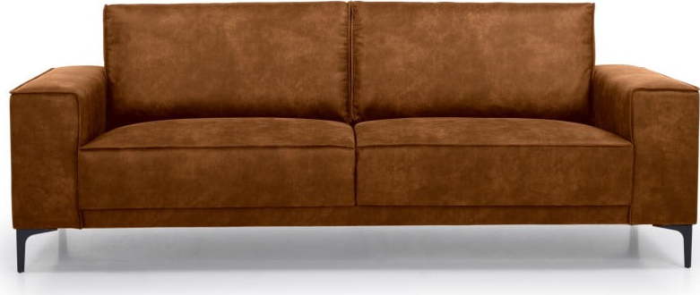 Koňakově hnědá pohovka z imitace kůže 224 cm Copenhagen - II. jakost – Scandic Scandic