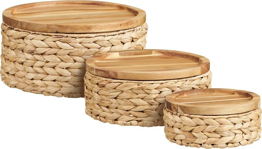 Košíky v sadě 3 ks z vodního hyacintu ø 30x15 cm Botofte – House Nordic House Nordic