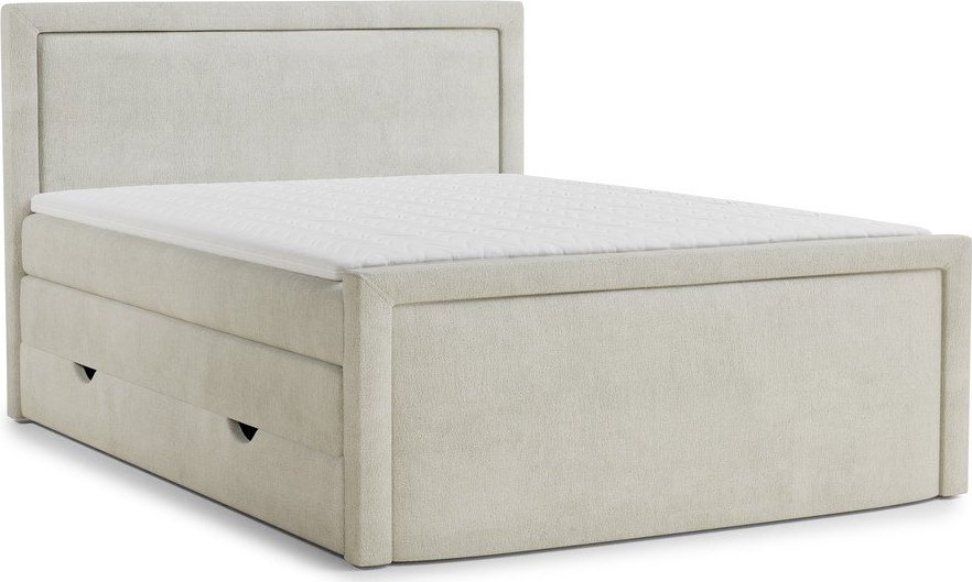 Krémová boxspring postel s úložným prostorem 200x200 cm Fresco – Maison de Rêve Maison de Reve