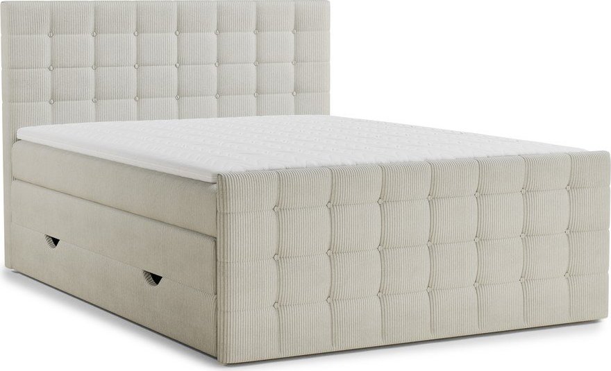 Krémová boxspring postel s úložným prostorem 200x200 cm Tasca – Maison de Rêve Maison de Reve