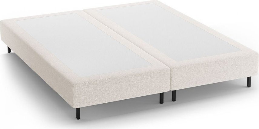 Krémová čalouněná dvoulůžková postel bez čela 160x200 cm Whale – Micadoni Micadoni