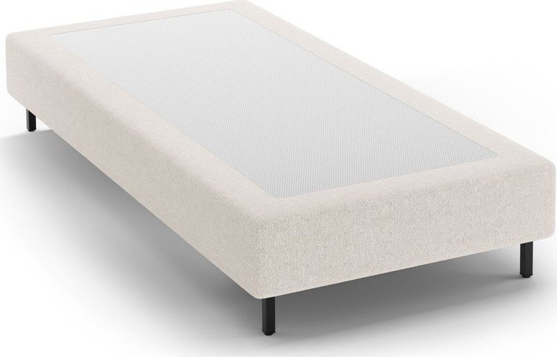 Krémová čalouněná jednolůžková postel bez čela 90x200 cm Whale – Micadoni Micadoni