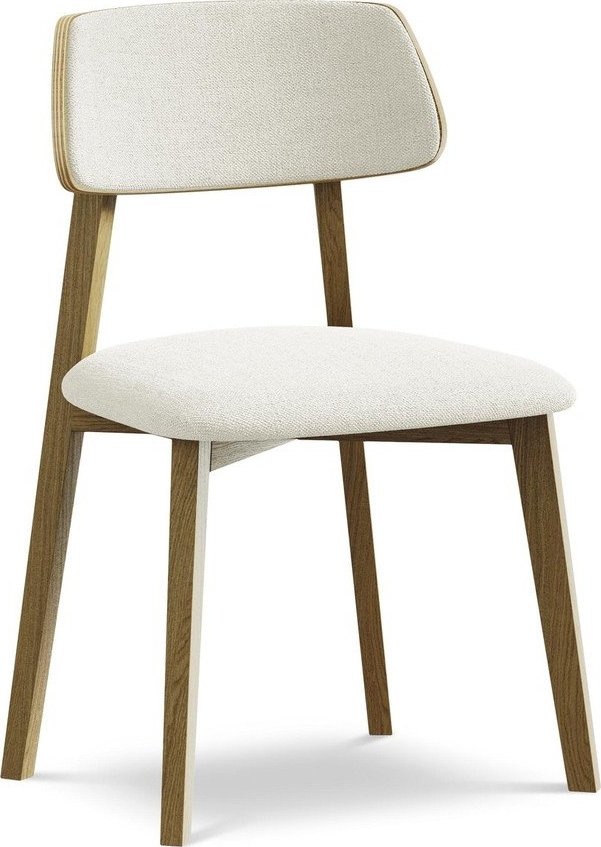 Krémová jídelní židle z masivního dřeva Niu – Makamii Makamii