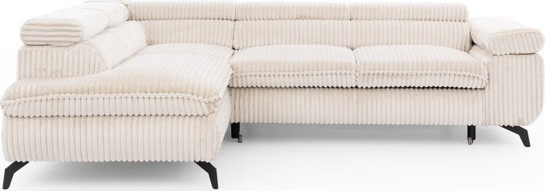 Krémová manšestrová rohová pohovka (levý roh/do L) Marbeya – Ropez Ropez