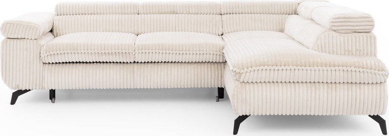 Krémová manšestrová rohová pohovka (pravý roh/do L) Marbeya – Ropez Ropez