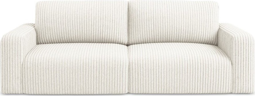 Krémová manšestrová rozkládací/s úložným prostorem pohovka 252 cm Kona – Makamii Makamii