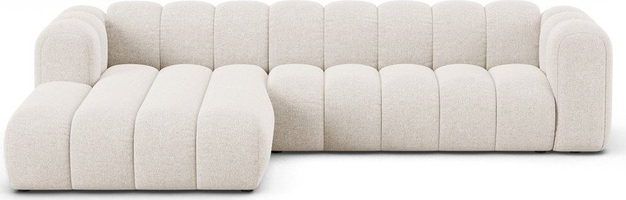 Krémová žinylková rohová pohovka (levý roh/s lenoškou) Lupine – Micadoni Micadoni