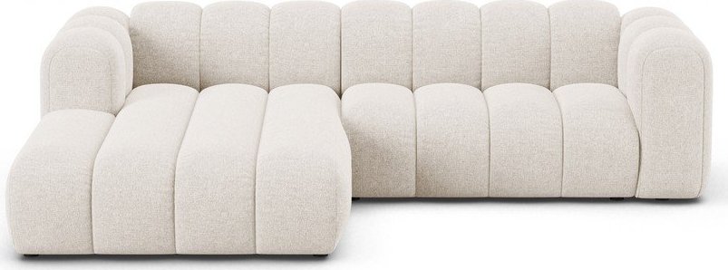 Krémová žinylková rohová pohovka (levý roh/s lenoškou) Lupine – Micadoni Micadoni