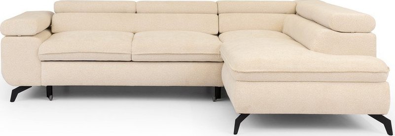 Krémová žinylková rohová pohovka (pravý roh/do L) Marbeya – Ropez Ropez