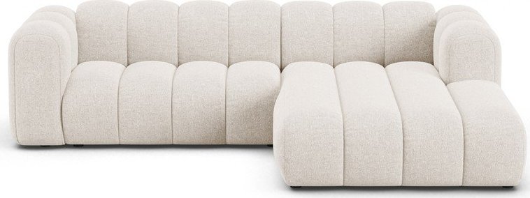Krémová žinylková rohová pohovka (pravý roh/s lenoškou) Lupine – Micadoni Micadoni