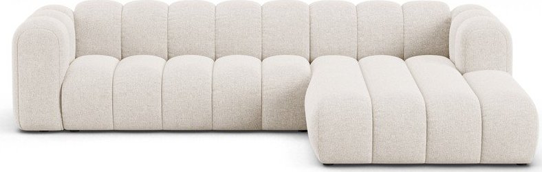 Krémová žinylková rohová pohovka (pravý roh/s lenoškou) Lupine – Micadoni Micadoni