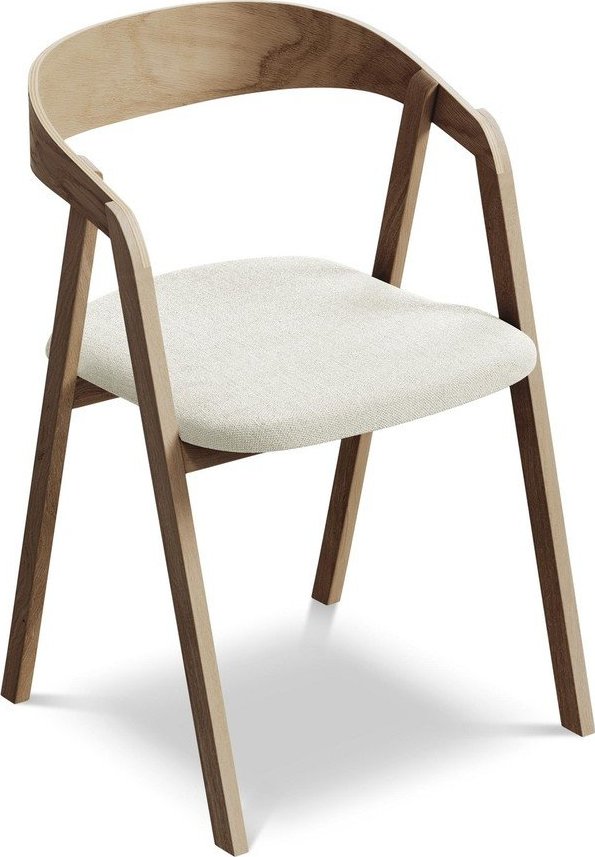 Krémové jídelní křeslo z masivního dřeva Erika – Makamii Makamii