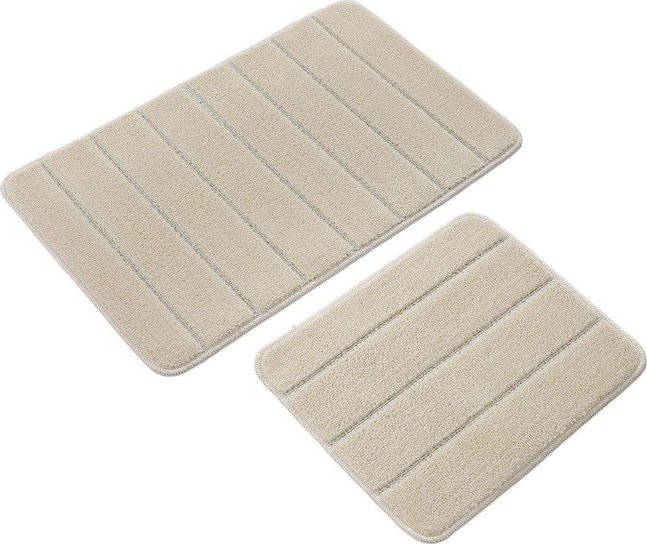 Krémové koupelnové předložky v sadě 2 ks 50x80 cm Yeni Cizgli – Foutastic Foutastic