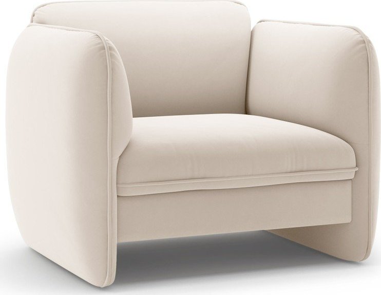Krémové sametové křeslo Georgia – Micadoni Micadoni