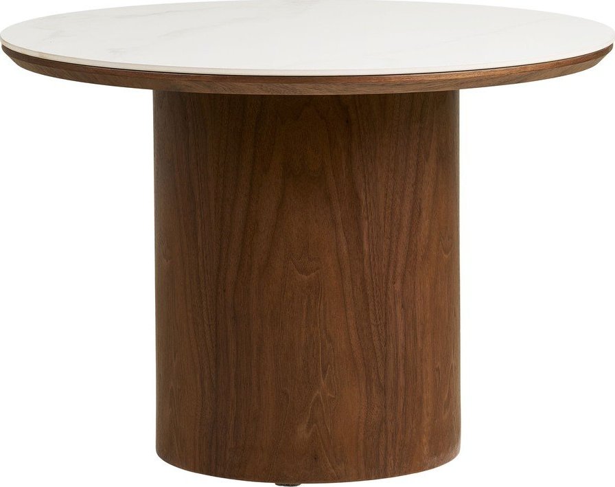 Kulatý konferenční stolek s keramickou deskou v tmavě přírodní barvě ø 60 cm Noli – House Nordic House Nordic