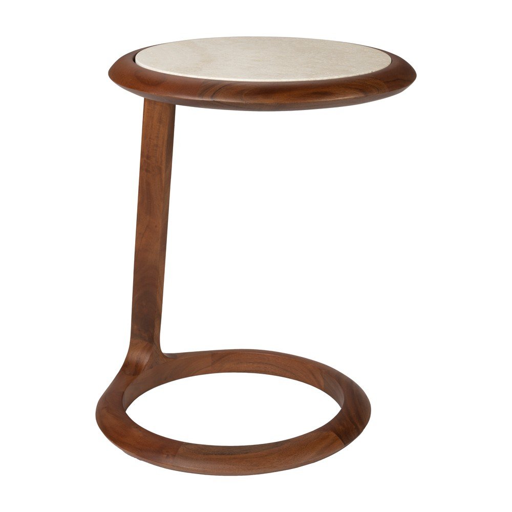 Kulatý odkládací stolek s deskou z kamene 41x45 cm Doppio – Zuiver Zuiver